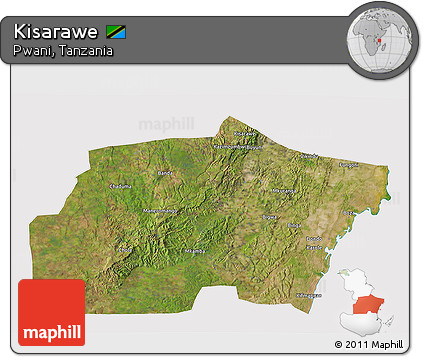 Satellite 3D Map of Kisarawe, cropped outside