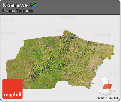 Satellite 3D Map of Kisarawe, cropped outside