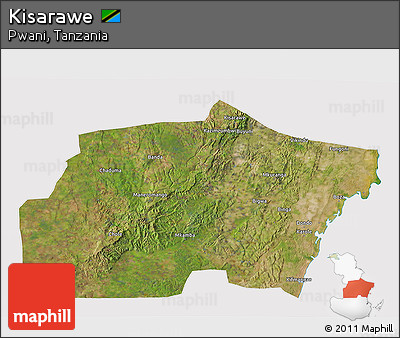 Satellite 3D Map of Kisarawe, cropped outside