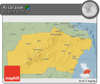 Savanna Style 3D Map of Kisarawe