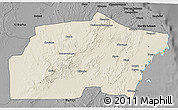 Shaded Relief 3D Map of Kisarawe, darken, desaturated