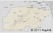 Shaded Relief 3D Map of Kisarawe, desaturated