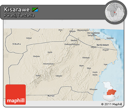 Shaded Relief 3D Map of Kisarawe