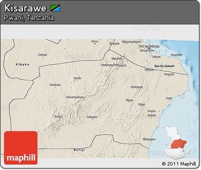 Shaded Relief 3D Map of Kisarawe