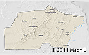 Shaded Relief 3D Map of Kisarawe, lighten, desaturated