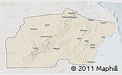 Shaded Relief 3D Map of Kisarawe, lighten, semi-desaturated
