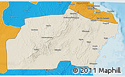 Shaded Relief 3D Map of Kisarawe, political outside