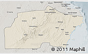 Shaded Relief 3D Map of Kisarawe, semi-desaturated