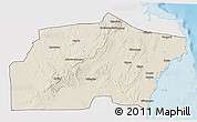 Shaded Relief 3D Map of Kisarawe, single color outside