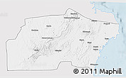 Silver Style 3D Map of Kisarawe, single color outside