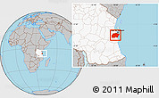 Gray Location Map of Kisarawe, highlighted country
