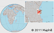 Gray Location Map of Kisarawe, highlighted parent region