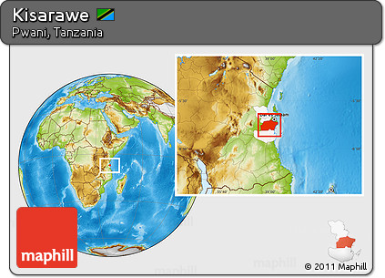 Physical Location Map of Kisarawe, highlighted parent region