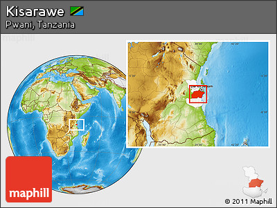 Physical Location Map of Kisarawe, highlighted parent region