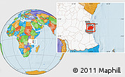 Political Location Map of Kisarawe, highlighted country, highlighted parent region