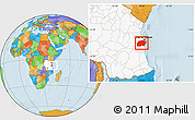 Political Location Map of Kisarawe, highlighted country