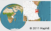 Satellite Location Map of Kisarawe, highlighted country