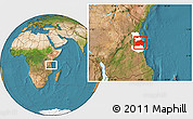 Satellite Location Map of Kisarawe, highlighted parent region