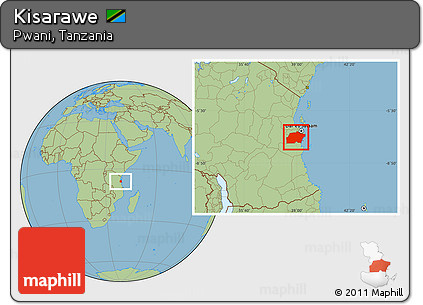 Savanna Style Location Map of Kisarawe