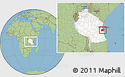 Savanna Style Location Map of Kisarawe, highlighted country, within the entire country