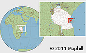 Savanna Style Location Map of Kisarawe, highlighted country, highlighted parent region, within the entire country