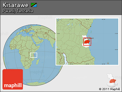 Savanna Style Location Map of Kisarawe, highlighted parent region