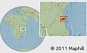 Savanna Style Location Map of Kisarawe, hill shading