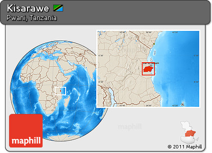 Shaded Relief Location Map of Kisarawe