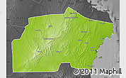 Physical Map of Kisarawe, darken, desaturated