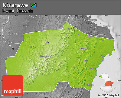 Physical Map of Kisarawe, desaturated
