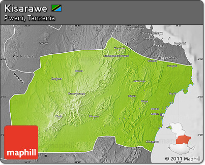 Physical Map of Kisarawe, desaturated