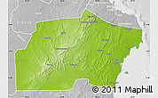 Physical Map of Kisarawe, lighten, desaturated