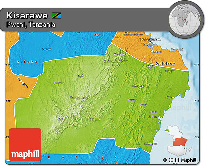 Physical Map of Kisarawe, political outside