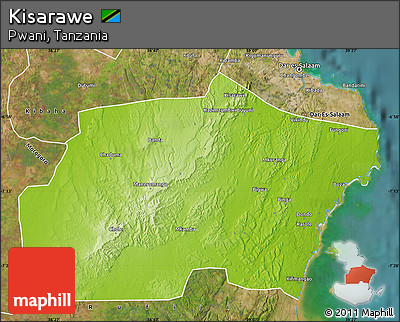 Physical Map of Kisarawe, satellite outside