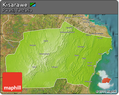 Physical Map of Kisarawe, satellite outside