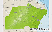 Physical Map of Kisarawe, shaded relief outside
