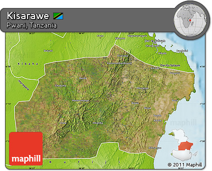 Satellite Map of Kisarawe, physical outside