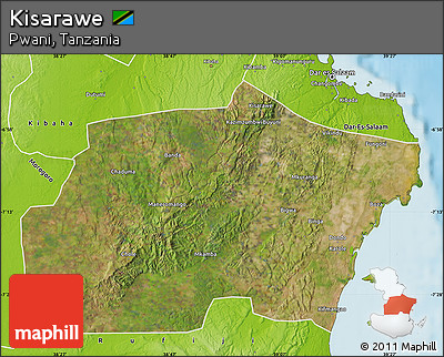Satellite Map of Kisarawe, physical outside