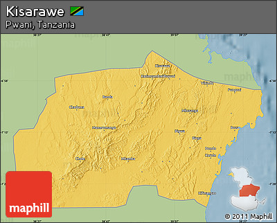Savanna Style Map of Kisarawe, single color outside