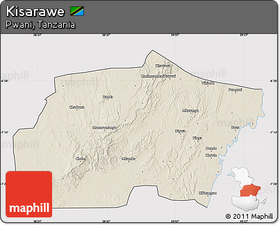 Shaded Relief Map of Kisarawe, cropped outside