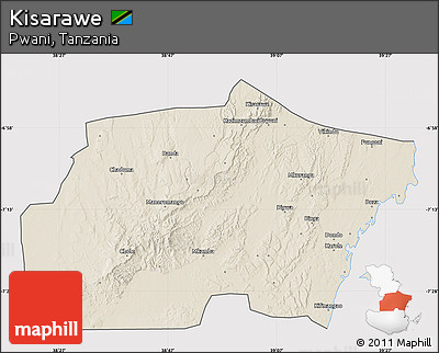 Shaded Relief Map of Kisarawe, cropped outside
