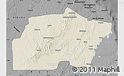 Shaded Relief Map of Kisarawe, darken, desaturated