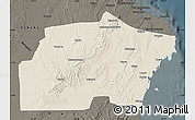 Shaded Relief Map of Kisarawe, darken