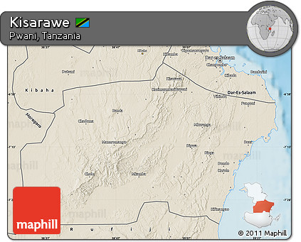 Shaded Relief Map of Kisarawe