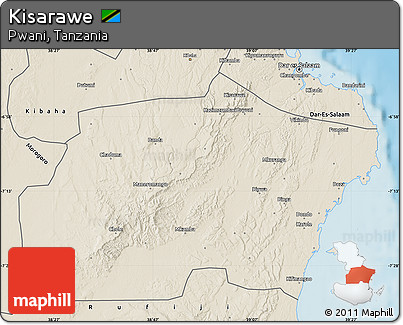 Shaded Relief Map of Kisarawe
