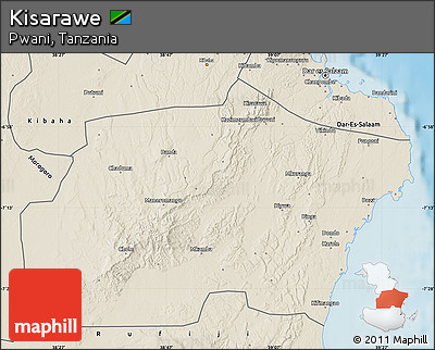 Shaded Relief Map of Kisarawe