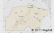 Shaded Relief Map of Kisarawe, lighten, desaturated