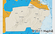 Shaded Relief Map of Kisarawe, political outside