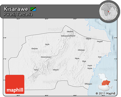 Silver Style Map of Kisarawe, single color outside