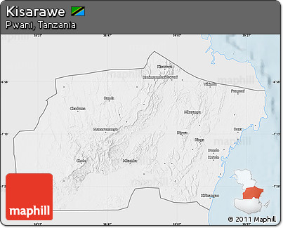 Silver Style Map of Kisarawe, single color outside
